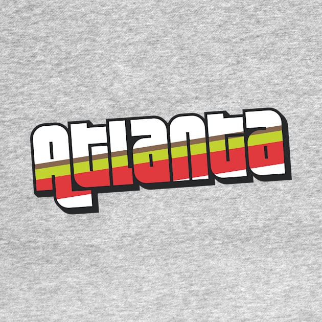 Retro Atlanta Word Art with Stripes by SLAG_Creative